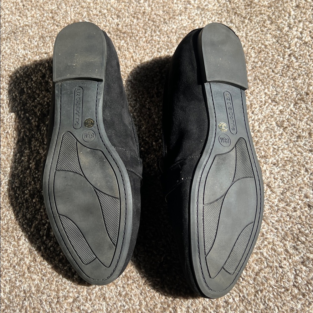 Liz Claiborne Black Loafers with Gold Buckle - Picture 4 of 6